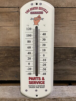 #ad The Busted Knuckle Garage Parts amp; Service Tin Thermometer $9.99