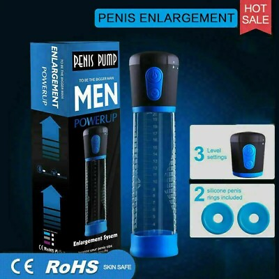 #ad Vacuum Penis Pump for Male ED Enhancement Erectile Enlargement Penis Enlarger BG $23.89