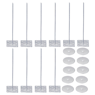 #ad 4quot; Perforated Insulation Pins with Washers Aluminum Insulating Nails Wall Plug AU $24.37