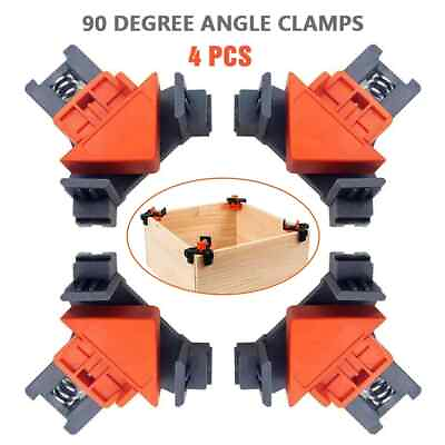 #ad 90 Degree Angle Clamps Woodworking Corner Clamp Right Angle Clip Fixer 4 PCS Set $6.95