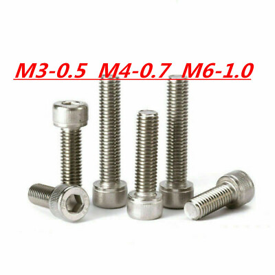 #ad M3 M4 M5 M6 304 Stainless Steel Allen Hex Socket Cap Head Screws Bolts DIN912 $9.43