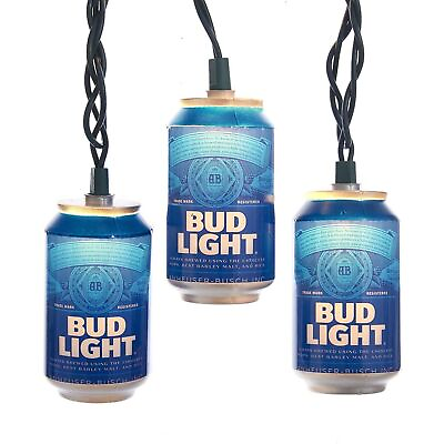 #ad Kurt Adler 10 Light Bud Light Beer Can Light Set 8.66 x 1.97 x 8.46 inches $23.60