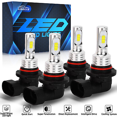 #ad LED Headlights Bulbs 6000K White 9005 9006 High Low Beam Super Bright Combo Kit $24.99