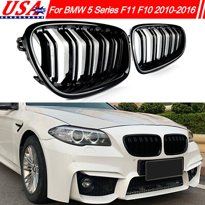 #ad Front Kidney Grille Grill For BMW 5 Series F10 F11 550i 535i 2010 16 Gloss Black $29.44