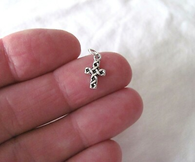 #ad Very small Sterling Silver Celtic Cross mini tiny charm. $9.97