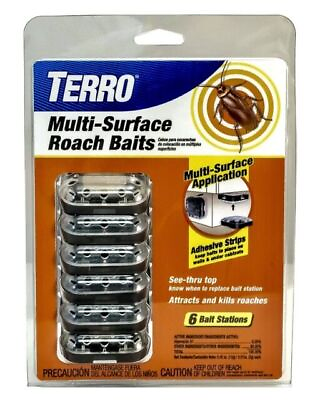 #ad Terro Multi Surface Roach Baits Station Adhesive Strip T500 Black Clear 6 Count $11.99