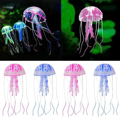 #ad Fish Tank Fluorescent Glowing Beauty Artificial Simulated Jellyfish Ornament G $1.49
