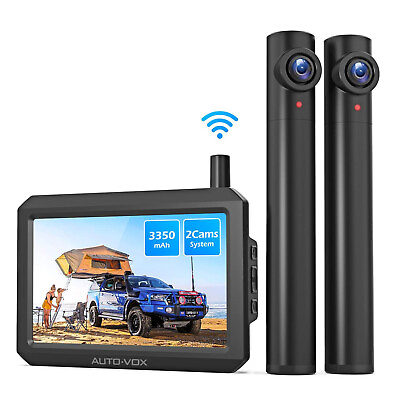 #ad AUTO VOX 5#x27;#x27; HD Monitor 2X Backup Camera Wireless Front Rear View Parking System $209.99