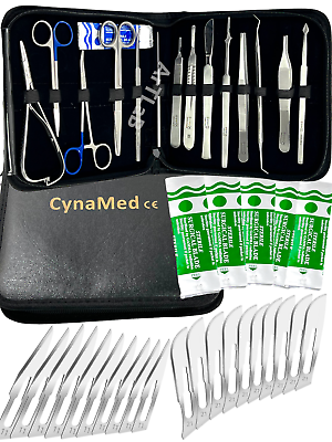 #ad Premium 55 Pc Army Surgical Kit Sutures Scalpel Hemostats Military First Aid $22.53
