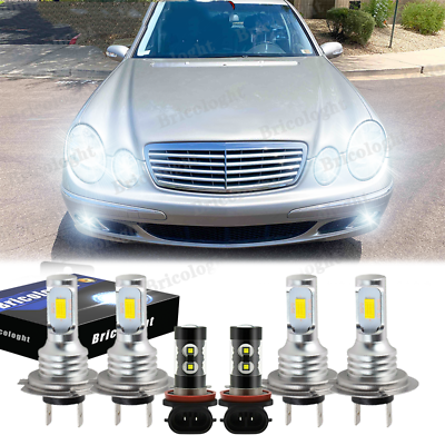 #ad 6PC 6000K LED Headlight Fog Light Bulbs Kits For Mercedes Benz E350 E320 E550 $32.70