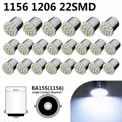 #ad 20X White 1156 BA15S 22SMD LED Light bulb Tail Turn Signal Backup RV Trailer 382 $8.99