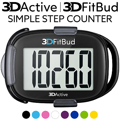 #ad 3DFitBud Simple Step Counter Walking 3D Pedometer with Clip and Lanyard A420S $22.99