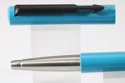 #ad Vintage 1991 Parker Vector Sport Sky Blue Rollerball Pen with Black Trim GBP 34.99