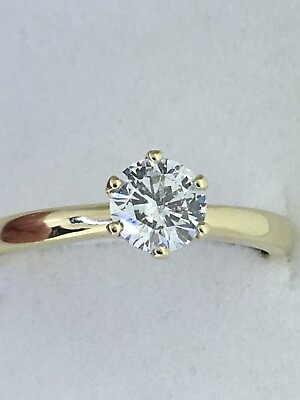 #ad Diamond Engagement Ring AGI Certified E VS1 Round 1CT Labcreated 14K Yellow Gold $1089.99