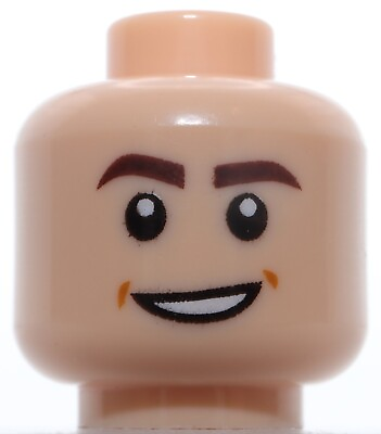Lego Light Nougat Head Eyebrows Open Mouth Smile Raised Eyebrows Scared $1.25