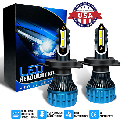 #ad CSP LED Headlight Bulbs Kit H4 200W 6000K Low Beam For Honda Civic 1992 2003 $24.90