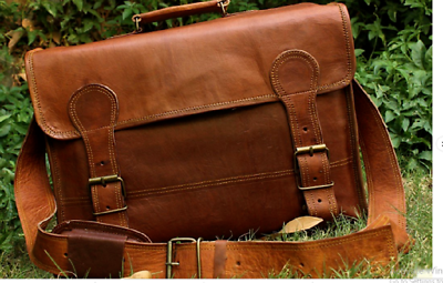 #ad Men#x27;s Handmade Genuine Computer Travel Satchel Shoulder New Briefcase Bag $53.20