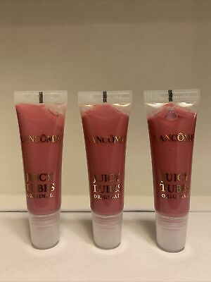 #ad LANCOME Juicy Tubes Original lip gloss Tickled Pink travel lot 0.33 oz 10 ml x 3 $11.95