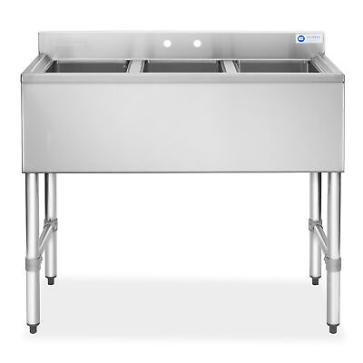 #ad Three 3 Compartment Stainless Steel Commercial Kitchen Bar Sink $371.99
