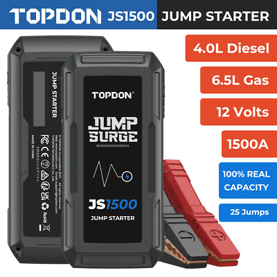#ad TOPDON JS1500 Portable Car Jump Starter 12V Battery Booster Jumper Box Powerbank $69.99