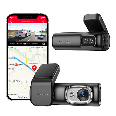 #ad Dual Car Cameras Front Rear Dash Cam 4K 1080P WiFi GPS 64GB TF Voice ControlD600 $99.99