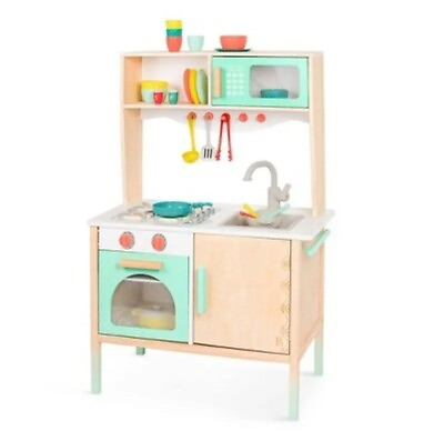 #ad B. Toys Wooden Play Kitchen Mini Chef Kitchenette Learning Toy Pretend Play 3yr $124.86