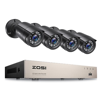 #ad ZOSI 8CH H.265 5MP Lite DVR 1080P Outdoor CCTV Home Security Camera System Kit $99.61