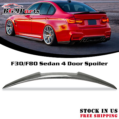 #ad Rear Spoiler Wing Trunk Wing For 2012 2018 BMW F30 3Series M3 Carbon Fiber style $44.99