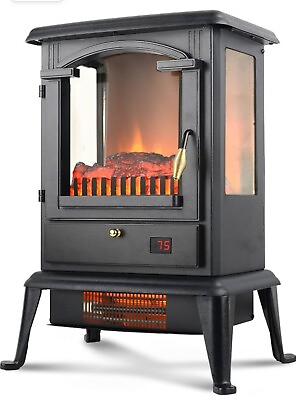 #ad Ainfox 3D Electric Fireplace Heater w Top Over Safety Feature $74.00