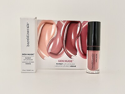 #ad bareMinerals Everything Gen Nude Patent Lip Lacquer Mini Size 2ml .06oz $6.95