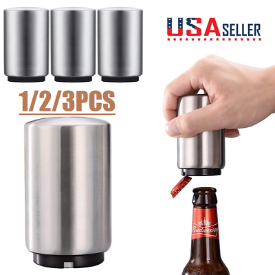 #ad Automatic Beer Soda Bottle Opener Stainless Steel Magnetic Bottle Cap Bar Party $15.16