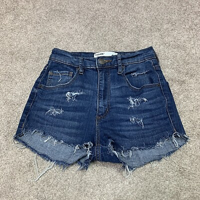 #ad Garage Ultra High Rise Jean Shorts Women’s Distressed Pockets Blue Size 00 $11.99