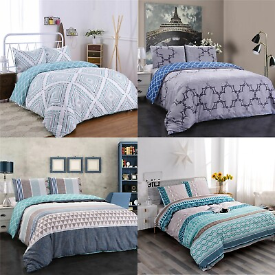 #ad 3 Piece Duvet Cover Set With Pillow Shams Twin Full Queen King Size Bedding Set $30.99