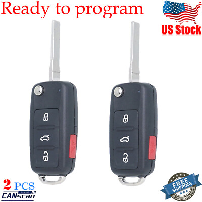 #ad 2 For 2011 2012 2013 2014 2015 2016 Volkswagen VW Jetta Keyless Remote Key Fob $18.95