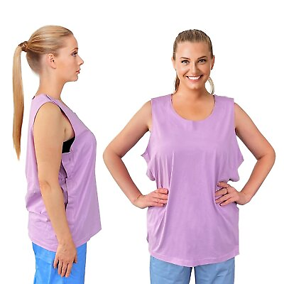 #ad Purple Post Shoulder Surgery Shirts 100% Cotton Medium Recovery Clothes $11.99