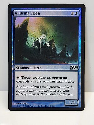 #ad MTG Alluring Siren FOIL Magic 2012 M12 NM Blue Uncommon Never Been Played $2.49
