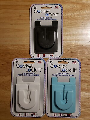 #ad Socket Lock It Adhesive Card Holder Phone Grip Holder in One 3 Pack $14.99