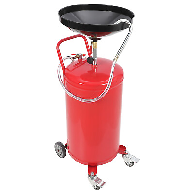 Portable 18 Gallon Waste Oil Drain Tank Adjustable Height with Braked Wheels $183.99