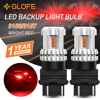 #ad 2X GLOFE Upgarde 3156 3157 4057 Red Break Tail Light Stop Singal Bulb LED Light $15.20