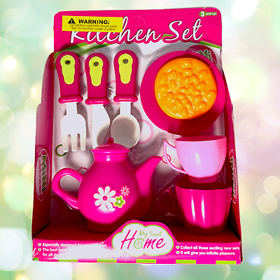 #ad Play Kitchen My Sweet Home Mini Tea And Tableware Pretend Play 8 Piece Set Pink $5.00