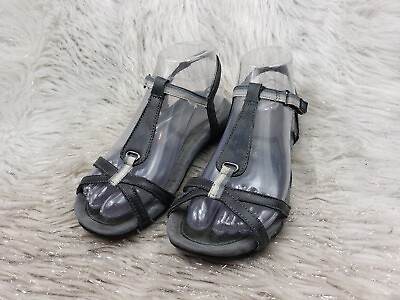 #ad JAMBU Black Leather Strappy Sandals Size 6.5 M $19.99