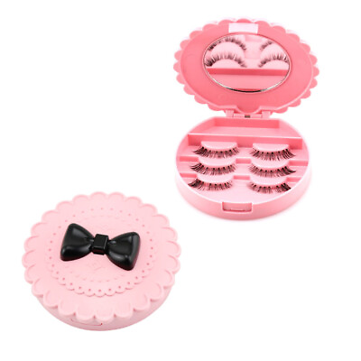 #ad Fake Eyelashes Makeup Containers False Set Box Lovely Bowknot Storage $8.99