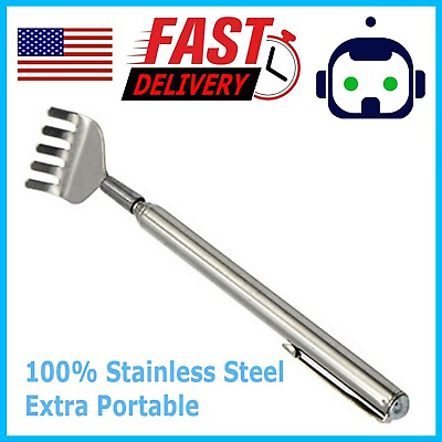 #ad Metal Stainless Steel Back Scratcher Telescopic Extendable Claw Extender QW US $3.49