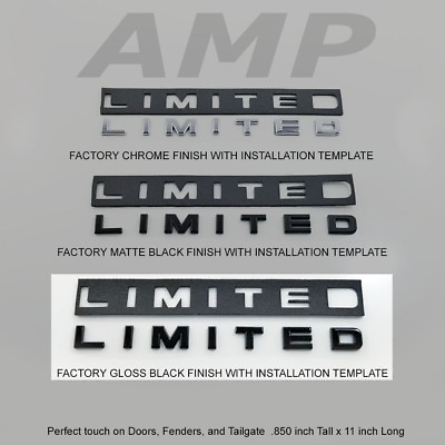 #ad 2pc Set Expedition F 150 F 250 F 350 Limited Door Gloss Black Emblem Decal $12.99