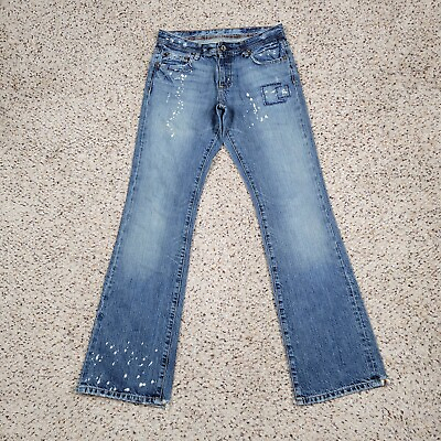#ad Polo Ralph Lauren Jeans Womens 4 Blue Denim Kelly Bootcut Low Patchwork 30x32 $29.95