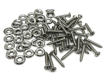 #ad 40pcs GM stainless Philips oval trim sheet metal screws amp; cup washers #8 x 1 ” $11.25