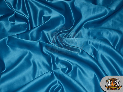 #ad Satin L#x27;amour Solid Fabric TEAL 60quot; Wide Sold by the yard $5.95