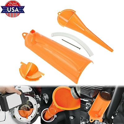 #ad 9#x27;#x27; Crankcase Fill Primary Case Oil Fill Drip Free Oil Funnel Fit For Harley $9.81