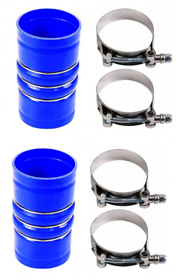 #ad 2 of Silicone Blue Hump Hose Pair Charge Air Cooler amp; Clamps Set 3 1 2quot; x 6 3 8quot; $42.99