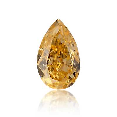 #ad 0.24 Carat Fancy Orange Yellow Loose Diamond Pear Shape VS2 GIA Certified Rare $936.00